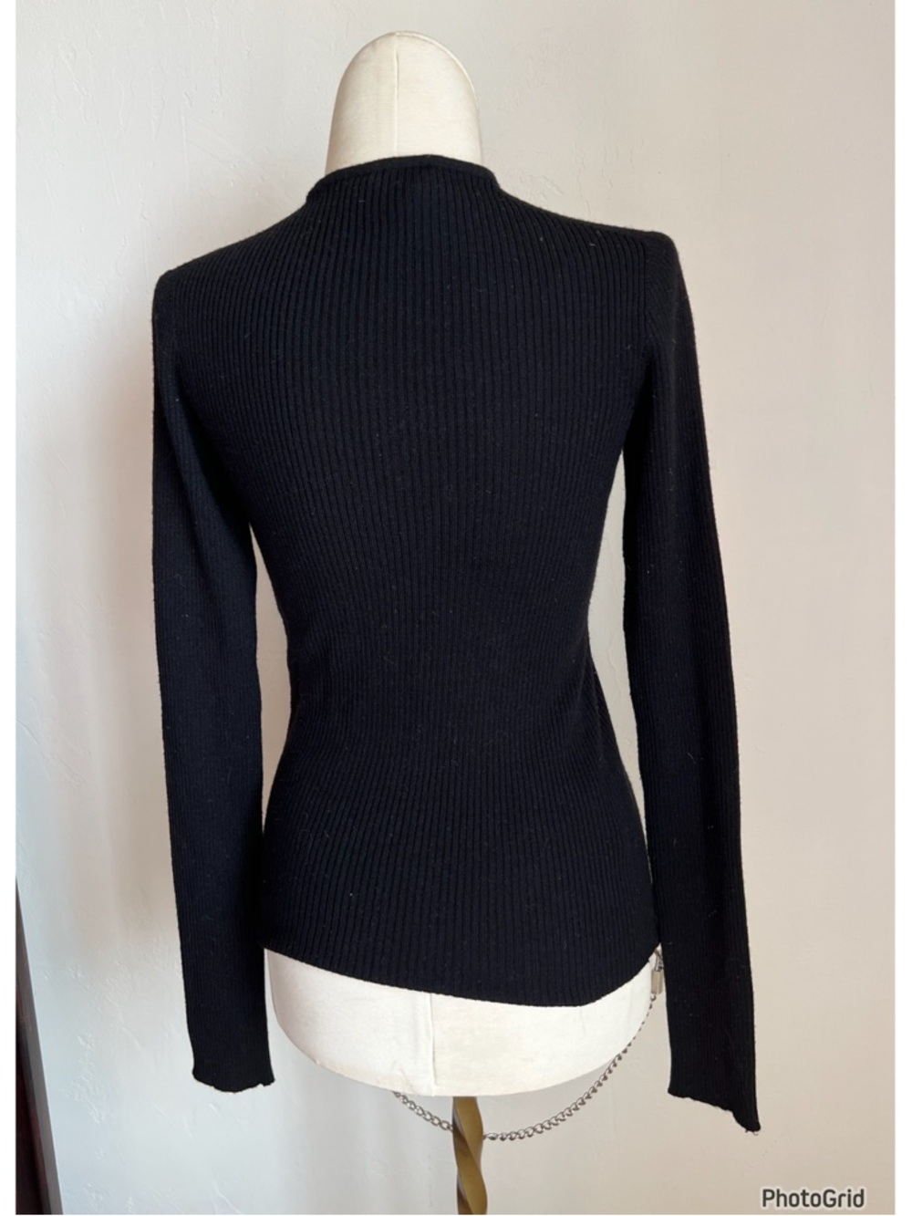Dolce & Gabbana Black V Neck Wool Sweater Zipper Chain Detail - Picture 2 of 4